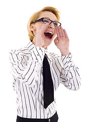 Image showing Business Woman Shouting
