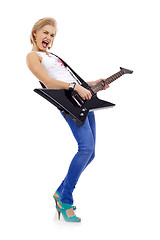 Image showing  blonde with a guitar