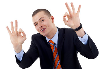 Image showing man giving OK gesture