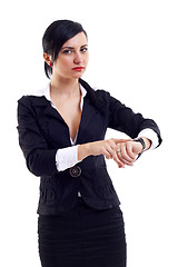 Image showing businesswoman checking time