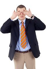 Image showing  the see no evil gesture