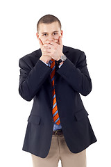 Image showing  speak no evil gesture