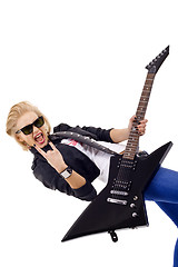 Image showing energic guitar player