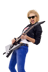 Image showing passionate girl guitarist