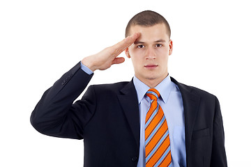 Image showing man gives salute