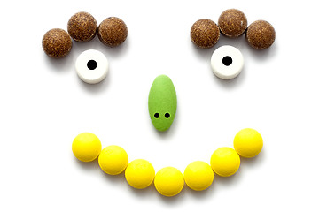 Image showing Face concept colorful pills