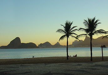 Image showing Sunset at the beach