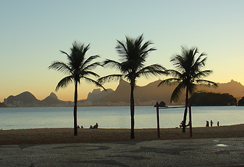 Image showing Sunset at the beach