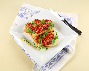 Image showing Cherry Tomatoes On Bruschetta