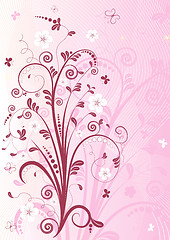 Image showing Pink floral frame
