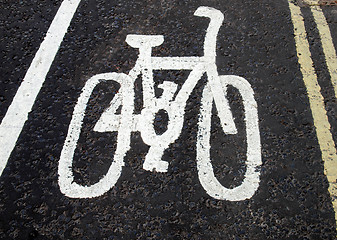 Image showing Bike lane sign