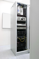 Image showing Rack with network equipment