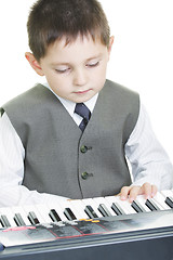 Image showing Boy and electric piano