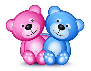 Image showing Teddy bear couple