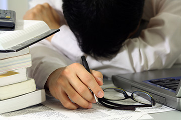 Image showing Tired businessman