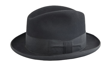 Image showing black vintage hat, gentleman icon