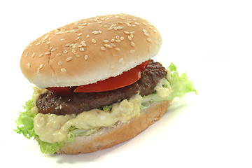 Image showing Hamburger with fresh vegetables