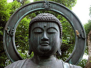 Image showing Buddha head statue-detail