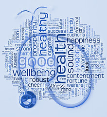 Image showing stethoscope and health wordcloud