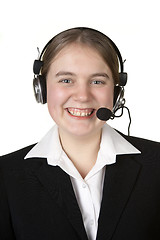 Image showing call center business girl with headset