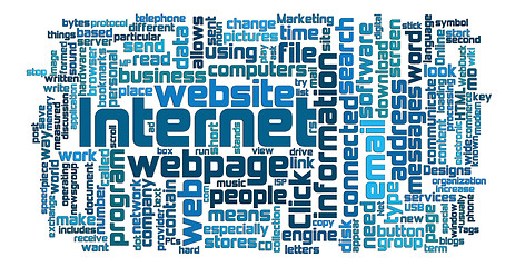 Image showing internet webpage tag cloud