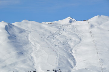 Image showing Steep skiing mountain