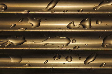 Image showing Water droplets on kitchen sink