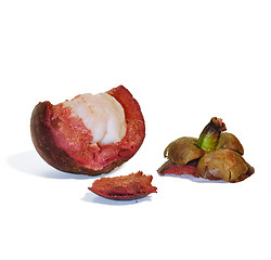 Image showing Mangosteen fruit on white