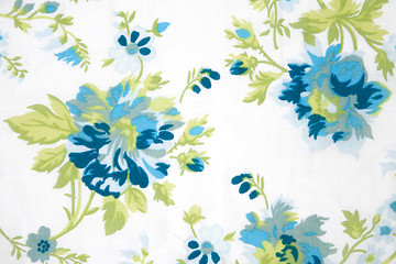 Image showing flower fabric texture, green plants
