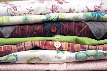 Image showing stack of colored shirt
