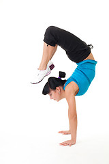 Image showing Woman do balance stretching exercise