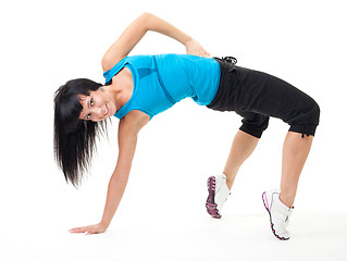 Image showing Woman make flexibility exercise