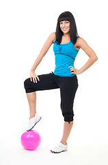 Image showing Cheerful Woman doing fitness