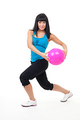 Image showing Woman exercise with ball