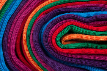 Image showing Clew of colorful textile fabric