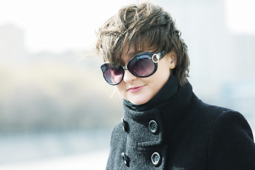 Image showing Young woman in sunglasses