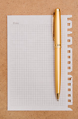 Image showing Note paper and pen