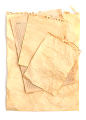 Image showing Old note papers 