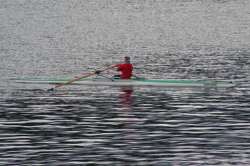 Image showing woman rowing