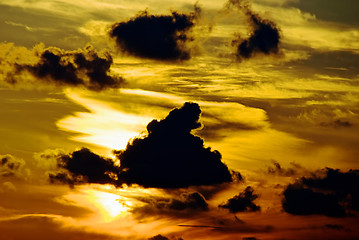 Image showing orange sunset clouds