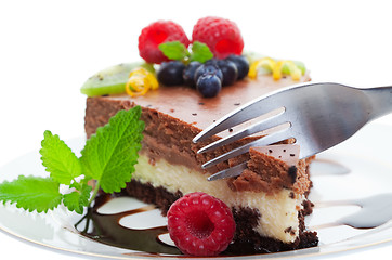 Image showing Chocolate cake macro