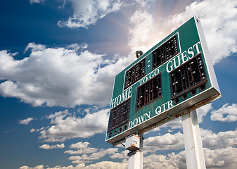 Image showing HIgh School Score Board on a Blue Sky