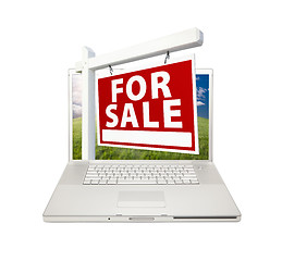 Image showing For Sale Real Estate Sign on Laptop 