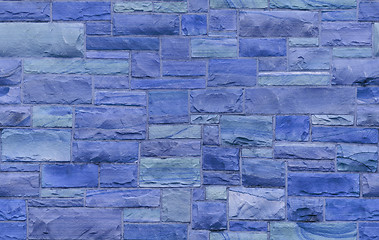 Image showing Seamless blue masonry background