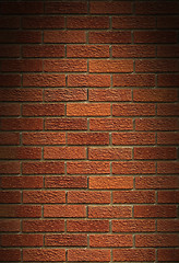 Image showing Red brick wall background lit from above