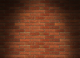 Image showing Red brick wall lit from above