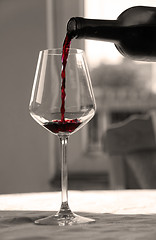 Image showing Red wine glass