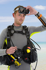 Image showing portrait of a diver