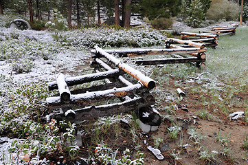 Image showing Log fence