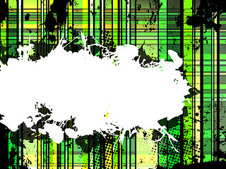 Image showing Checkered Green Grunge Background.
